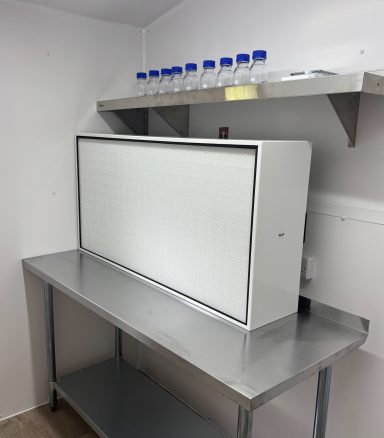 cap-culture-clean-room-flow-hood Cap & Culture clean room featuring a professional 4x2 ULPA flow hood